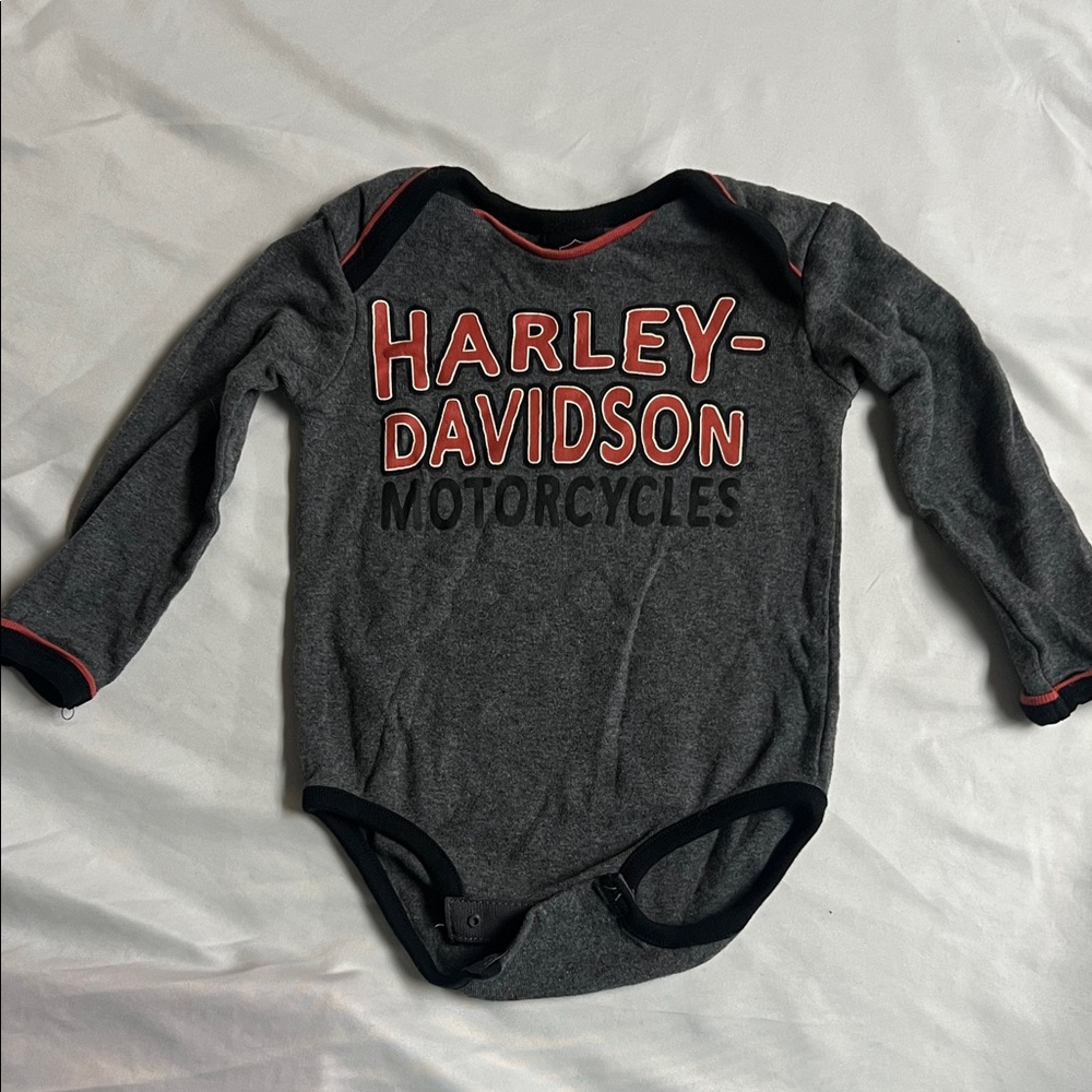 Harley-Davidson Charcoal and Black Kids Bodysuit